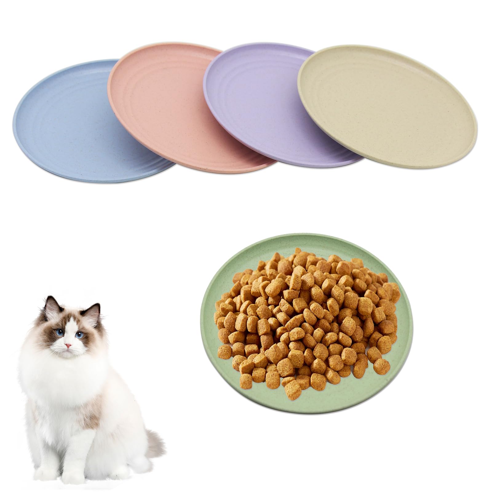 Cuencos para Gatos, Cuencos de Comida Gato Plana, Comedero Disco Gato 15 cm, Comedero Mascota Gato y Perro, para la Comida y el Agua Cuenco Gato Pequeño Animal