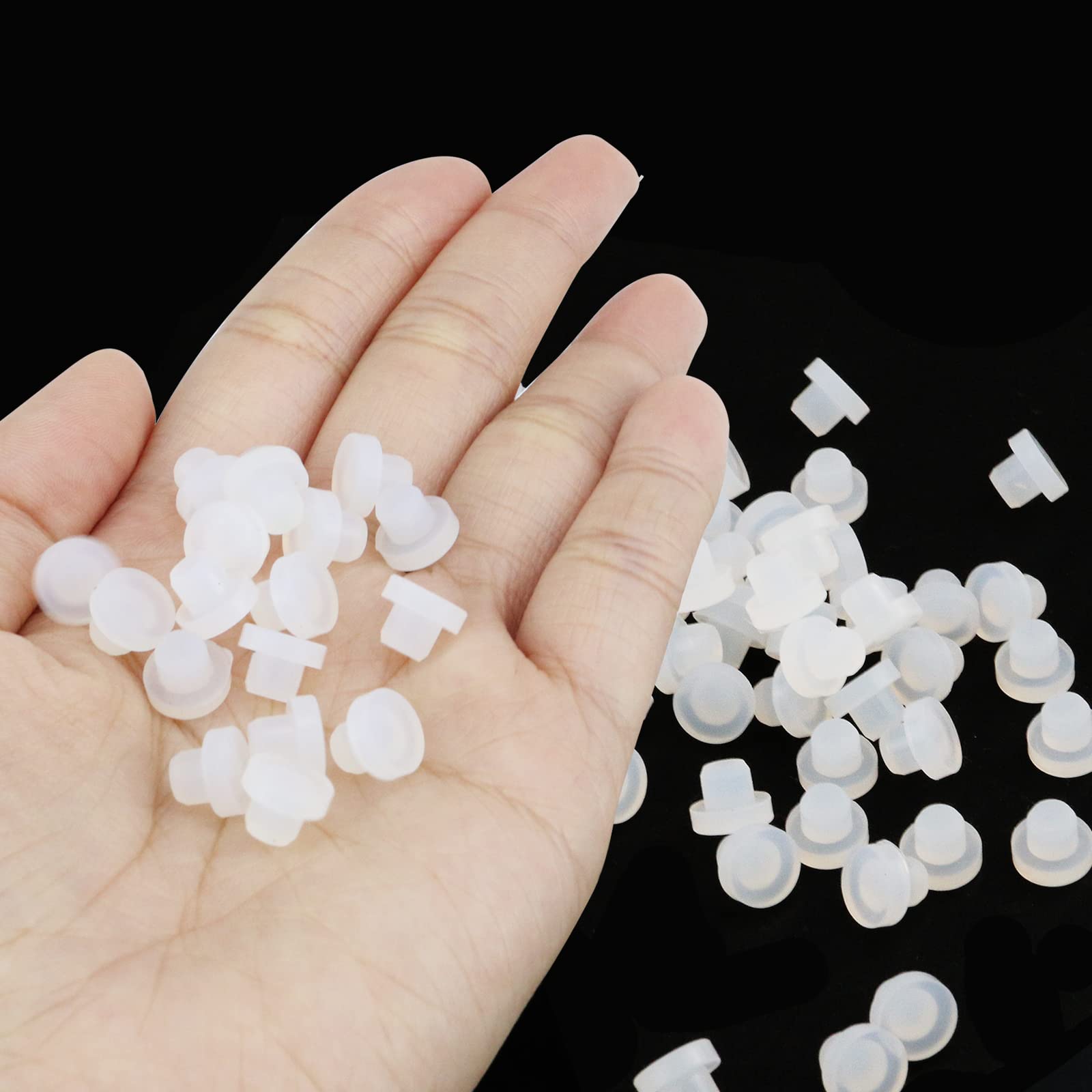 Jinfeuge Translucent-Flat 3.0Mm Plastic Round Button Plugs 100Pcs/Translucent-Flat/5.1Mm/0.2"