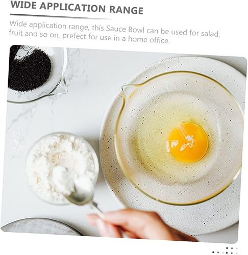 Miniatura 2 de Luxshiny Tazón de mezcla de vidrio de 2 piezas con boquilla, cuenco de salsa de vidrio pequeños cuencos para hornear para cocina restaurante