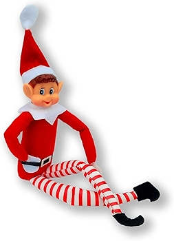 12英寸圣诞精灵娃娃 可弯曲男孩人偶 拍摄节日创意场景