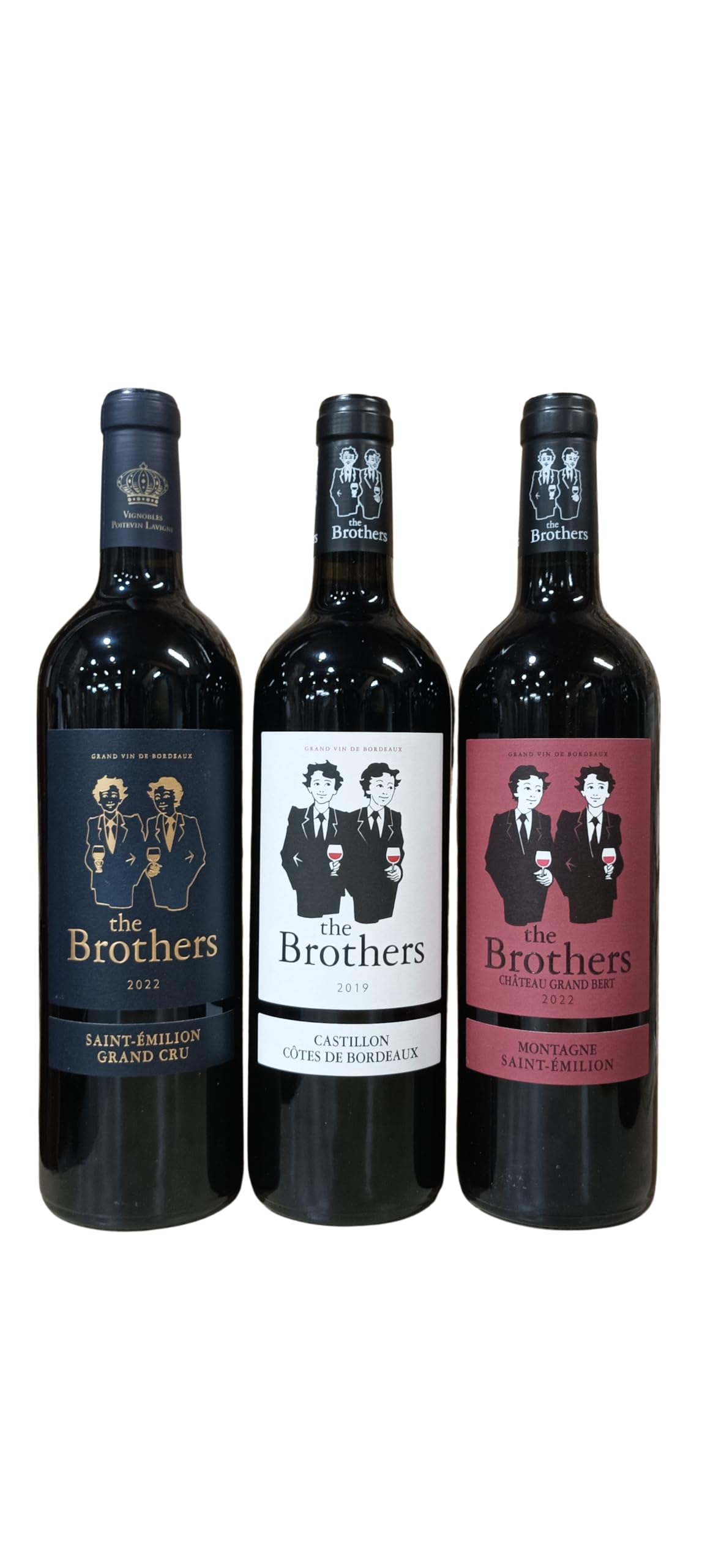 the Brothers - Coffret Découverte Grands Vins de Bordeaux - AOC Saint Emilion Grand Cru - Montagne Saint Emilion- Castillon