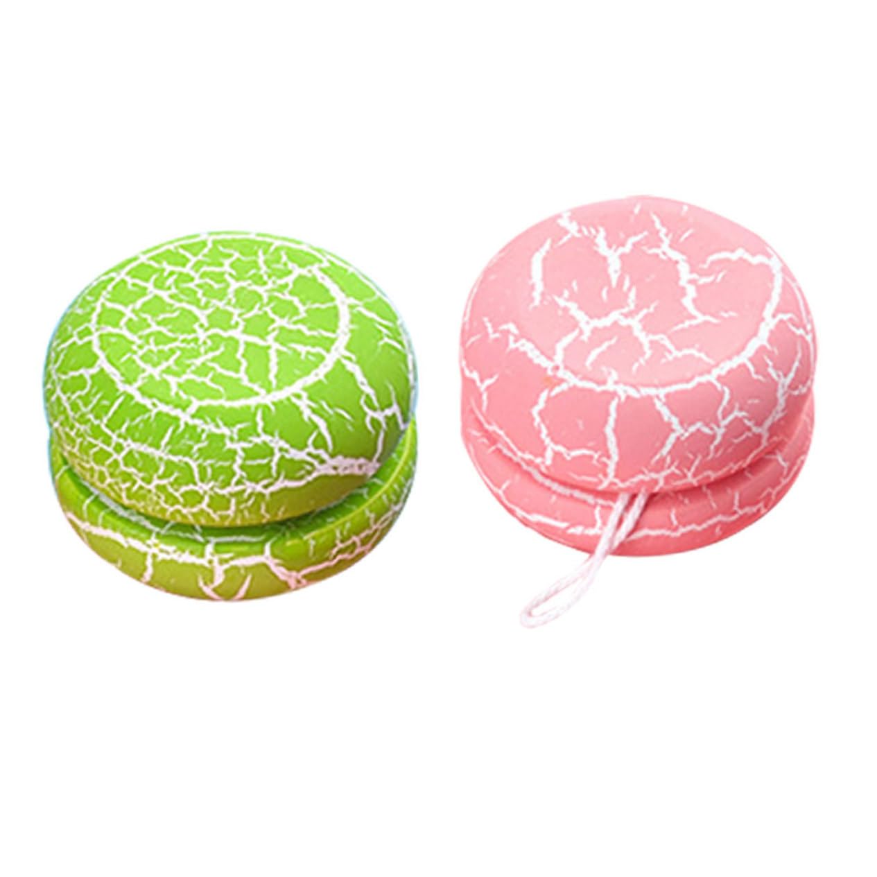 KICHOUSE 2Pcs Wooden Cracked Pattern Yoyo for Portable Educational for Wrist Flexibility and Coordination Fun Plaything for Family Activities