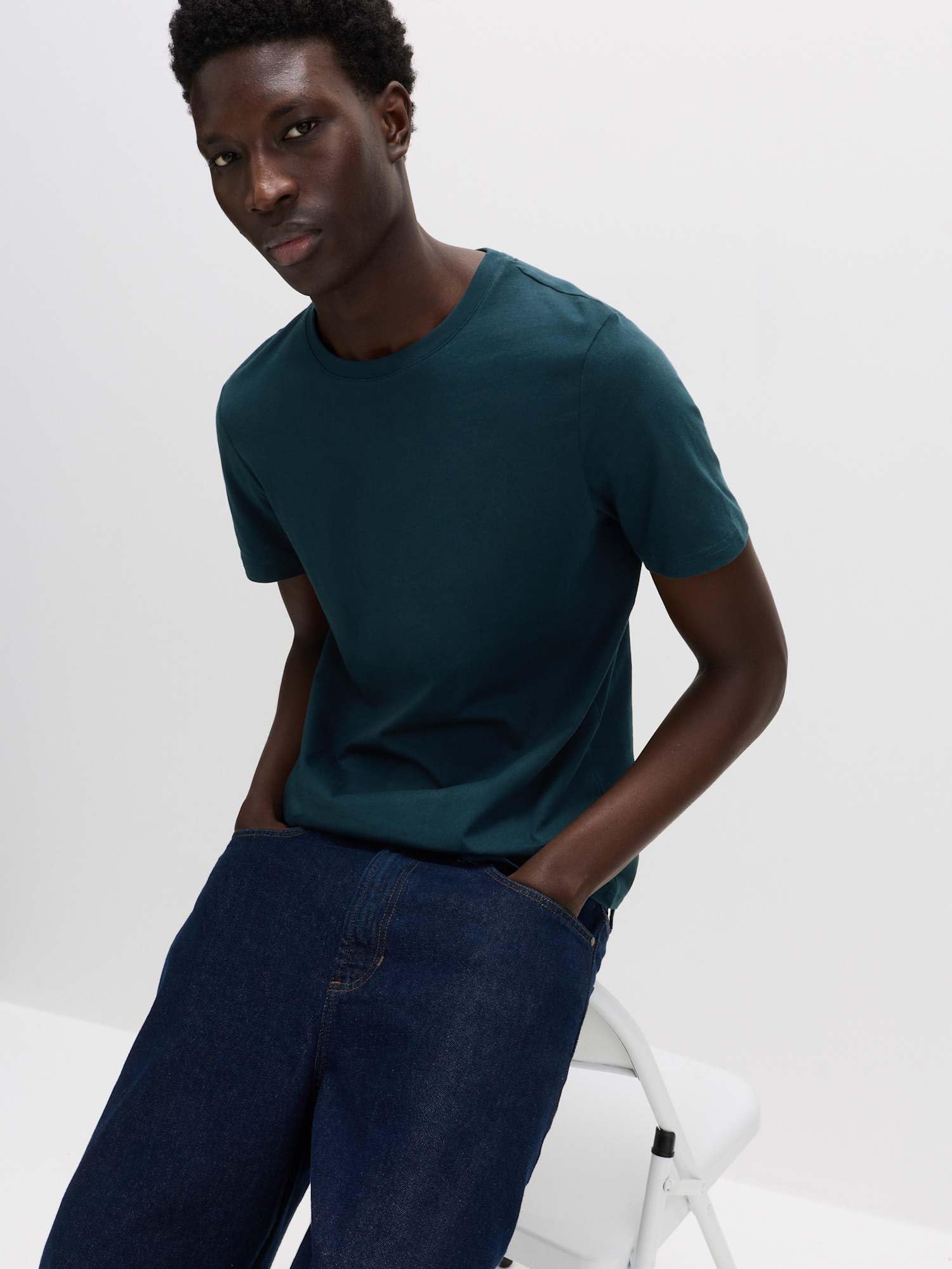 Marks & Spencer Pack de 7 Camisetas Puro algodón con Escote Cerrado