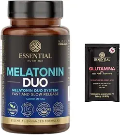 Melatonina Duo - Essential Nutrition - 120 Comprimidos Sublingual - Sabor menta + Amostra