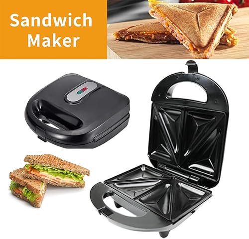 Miniatura 4 de Baotkere Máquina de sándwich de gofres eléctricos 3 en 1, juego de plancha de prensa Panini con 3 platos antiadherentes extraíbles intercambiables,
