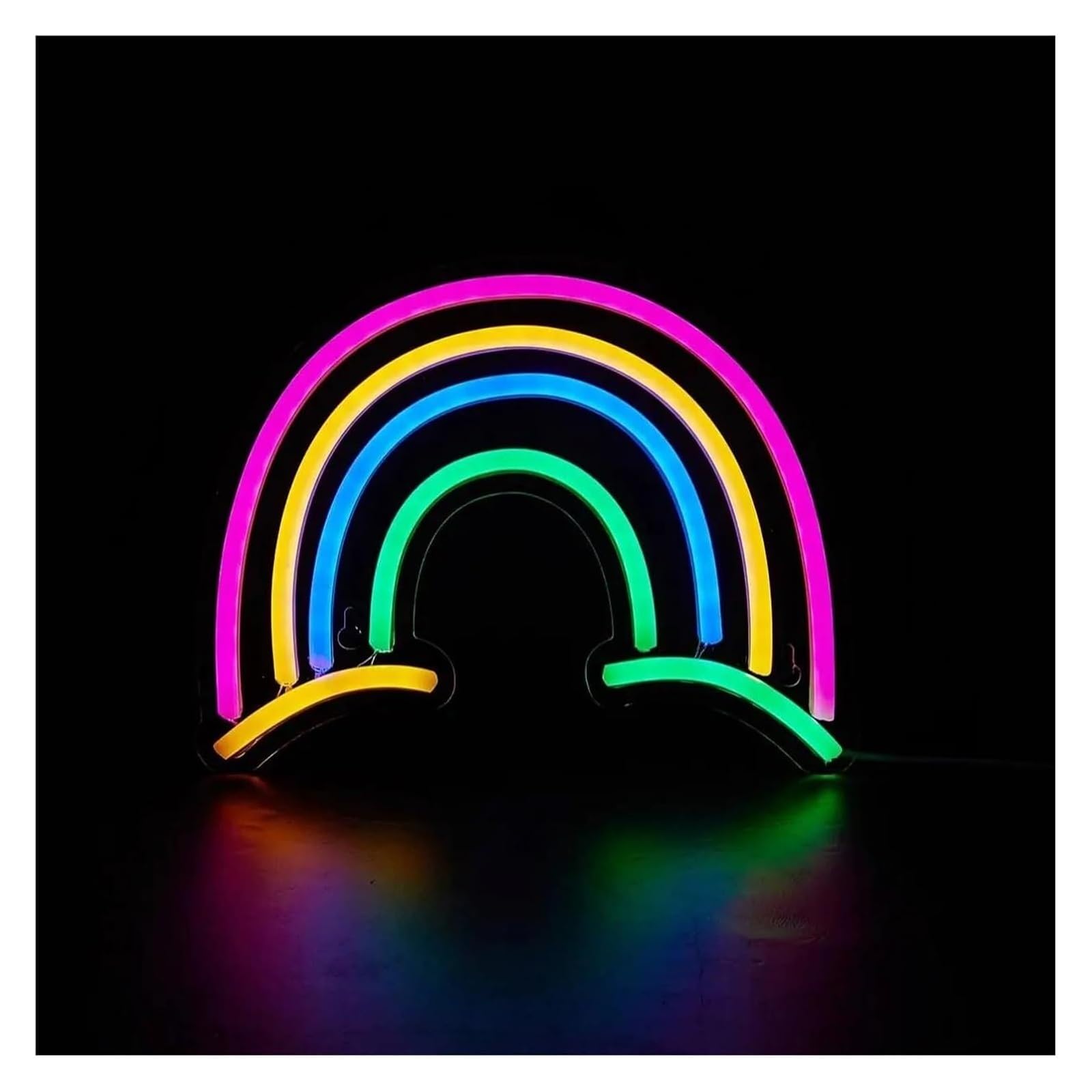Lampada da parete per insegne al neon arcobaleno, decorazione per camera letto, compleanno, 28,6x22 cm