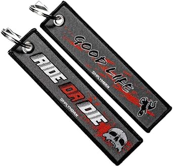 SIMPLYMDRN 2 Pcs Embroidered Keychain Premium Quality Key Tag for Motorcycle, Car, Scooter, ATV, UTV, Cars and Gifts