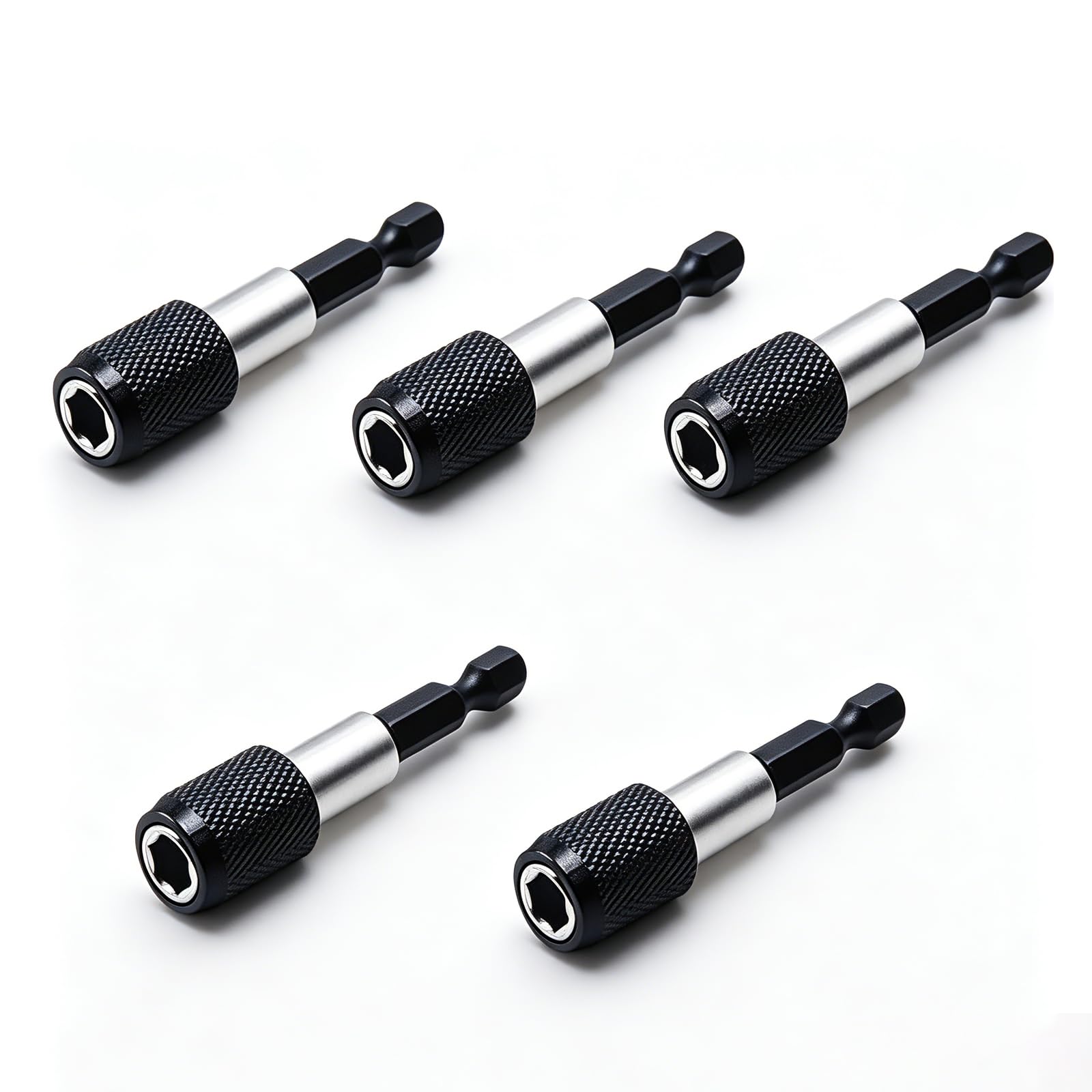 Magnetic Drill Bit Holder, 5 Piece Bit Holder Extension Set, Secure Magnetic Screwdriver Bit Holder, Hex Shank Drill Bit Holder for Electric Drills and Workshop Tools, Professional Magnetic Bit Holder