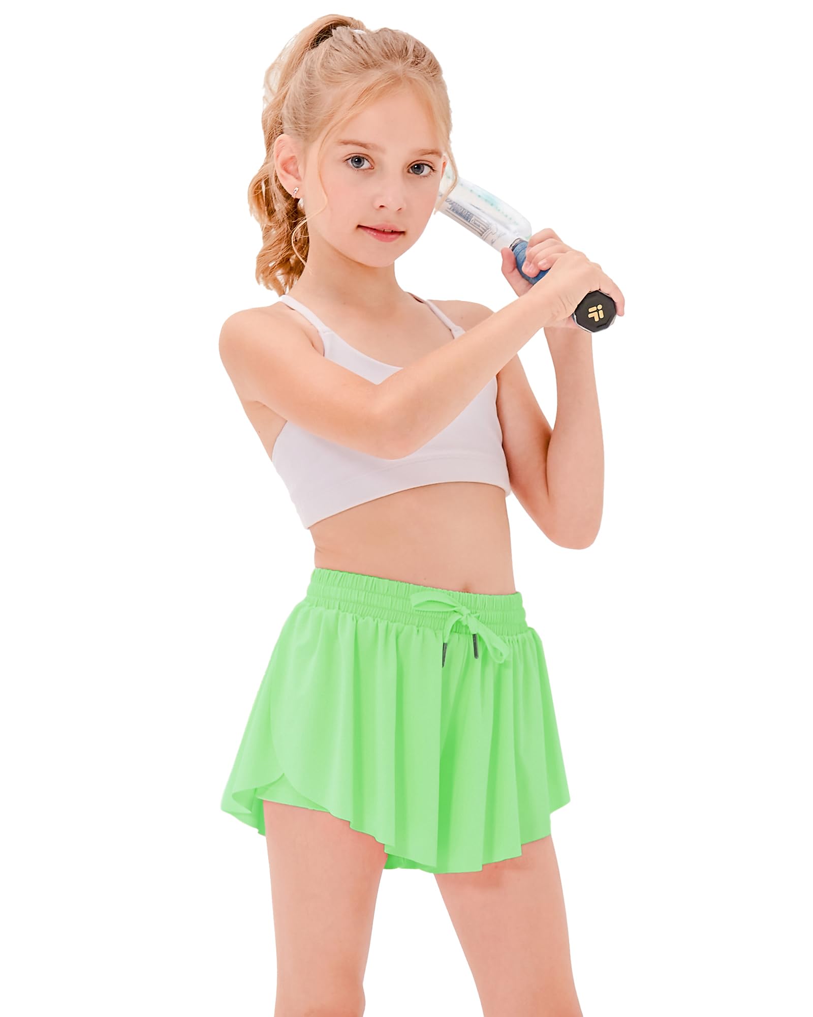 Stelle Girls Butterfly Shorts with Pockets Athletic Running Sports Skirt
