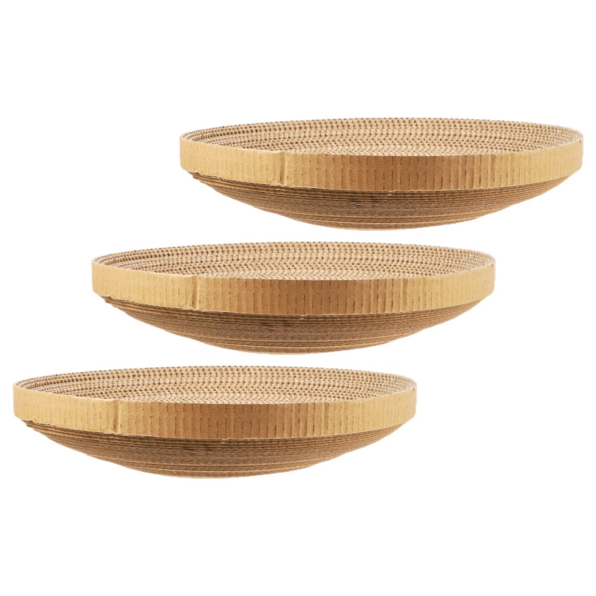 3piezas Almohadillas de Cartón Corrugado Resistentes para Rascador de Gato de Interior de Diseño Circular para Proteger Muebles y Estimular Arañazos Naturales