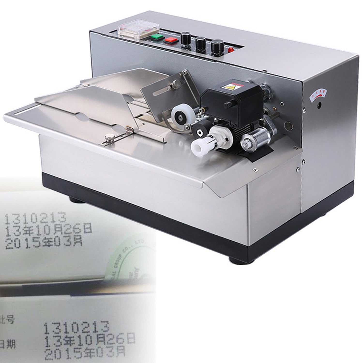 ToayNia Automatic Ink Wheel Marking Machine,Automatic Dry-Ink Code Printer,Solid Ink Batch Printer,Hot Stamping Product Label Production Date Coding Machine Standard