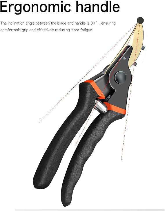Hand Pruners, Garden Clippers.10 Professional Premium Titanium Bypass Pruning Shears