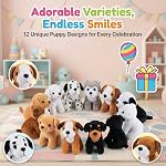 Bedwina Plush Puppy Dogs - (Pack of 12) 6 Inches Tall Stuffed Animals Bulk Assorted Puppies and Cute Stuffed Plushed Dog Puppies Assortment, Stocking Stuffers