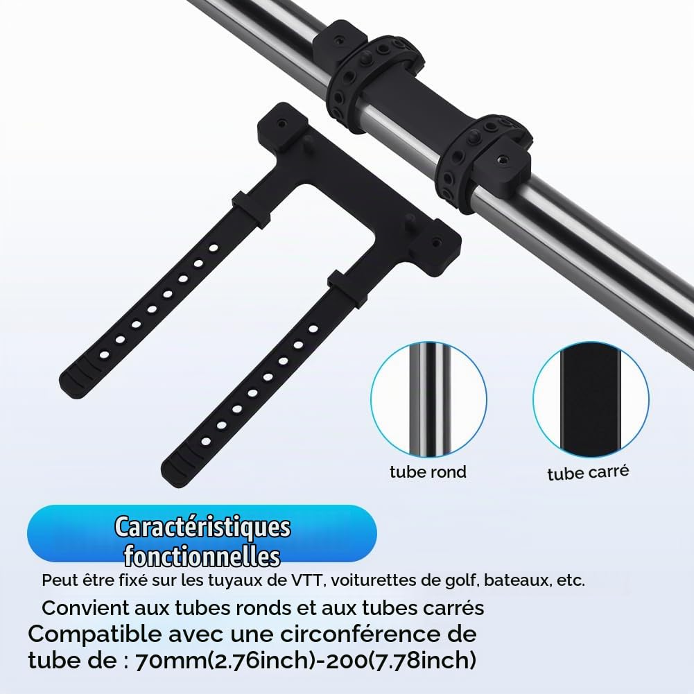 Support Portable pour Enceinte Bluetooth JBL Flip 7/6/5/4/3/Flip Essential 2/Essential — Fixation Universelle à Pince pour Guidon de vélo/Scooter, Chariot de Golf et Garde-Corps de Bateau