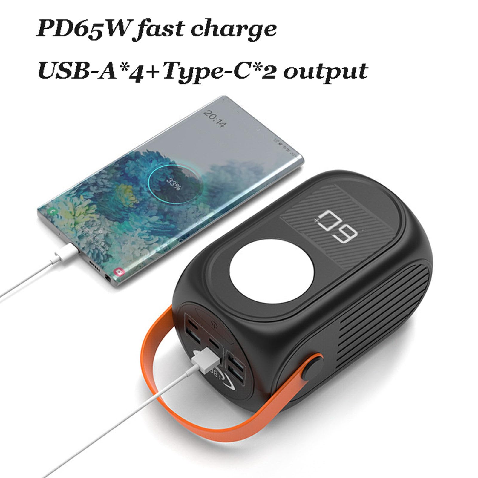 Mobilny bank mocy 80 W, 60 000 mAh, duża pojemność, kemping na świeżym powietrzu, transmisja na żywo, telefon komórkowy, przenośne power banki, czarny