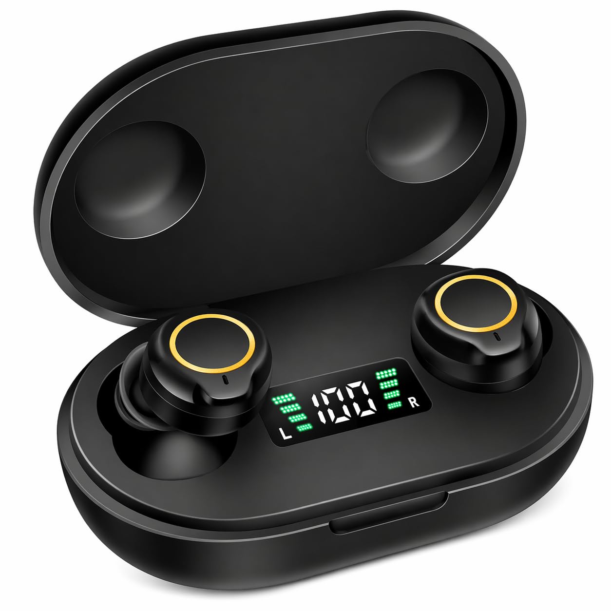 Amplificador auditivo para personas mayores, funda de carga recargable por USB, sonido aclarador de voz, ligero, ajuste cómodo, diseño estilo auriculares (negro)
