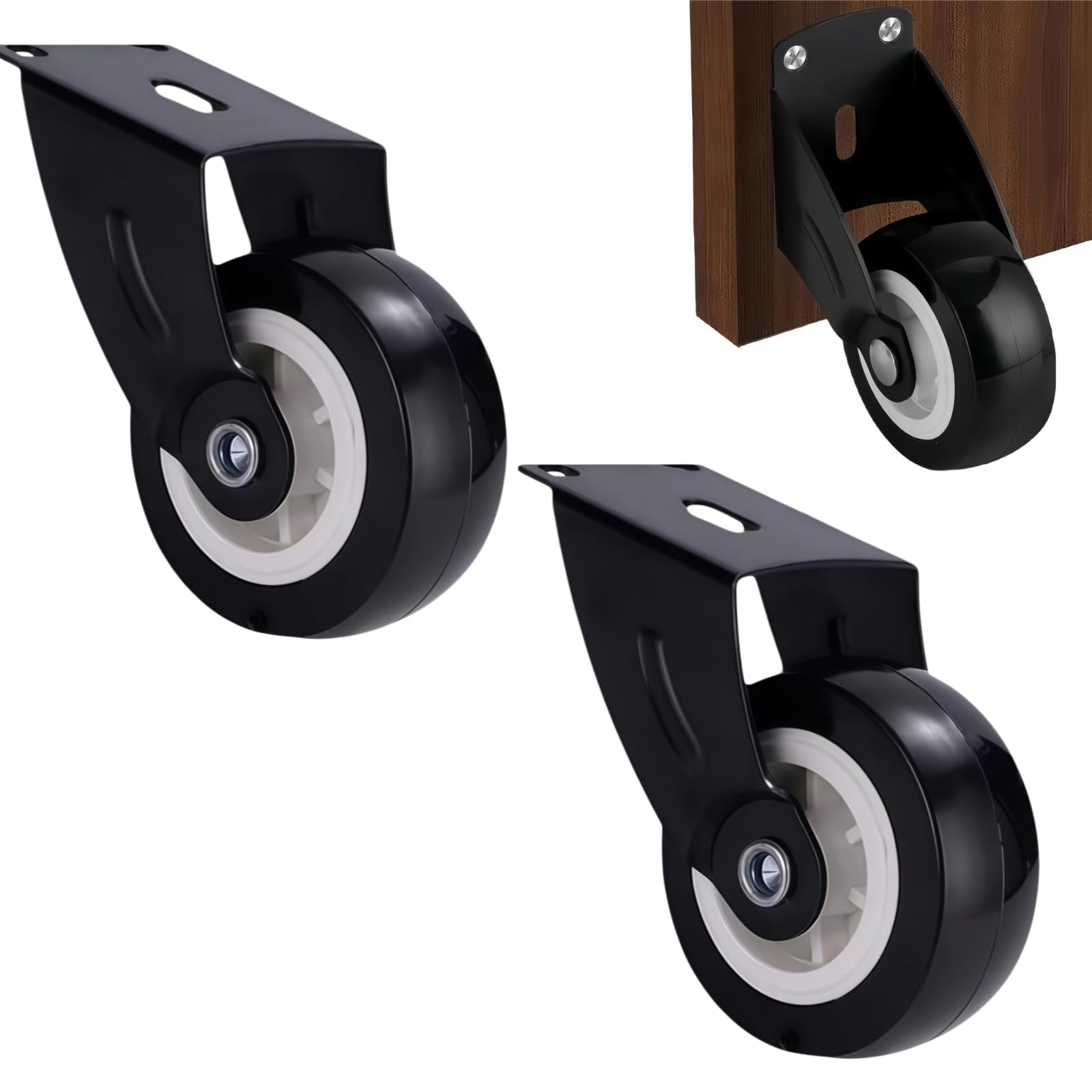 2PCS Heavy Duty Castors and Gate Wheels, Adjustable Sliding Door Rollers and Cabinet Wheels for Wooden Gates, Furniture, Farm & Fence Doors, Rust-Proof & Weather-Resistant Support Pulley Hardware