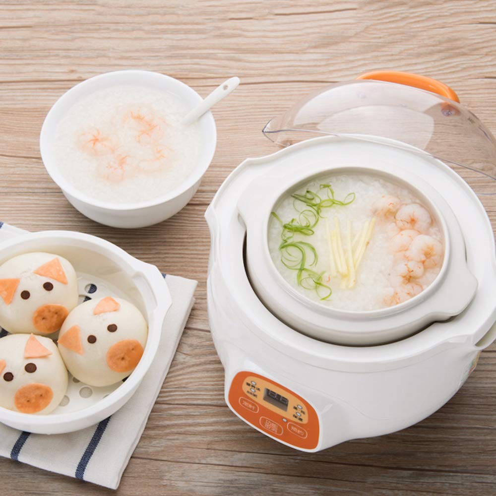 Olla de cocina, olla de estofado eléctrica Olla de cocción lenta de cerámica con tazón de cerámica extraíble fácil de limpiar para hogares pequeños