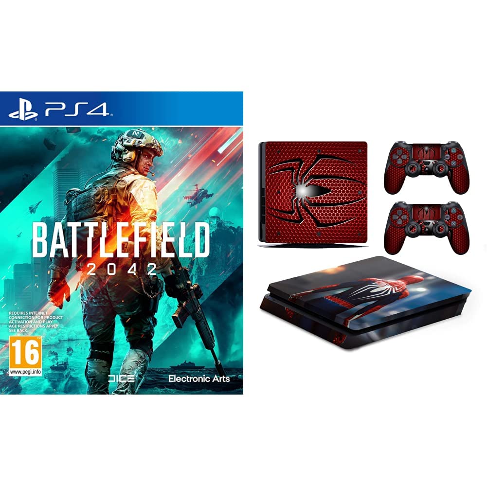Battlefield 2042 (PS4)+Fox Micro® PS4 Slim Console Spiderman Skin Decal