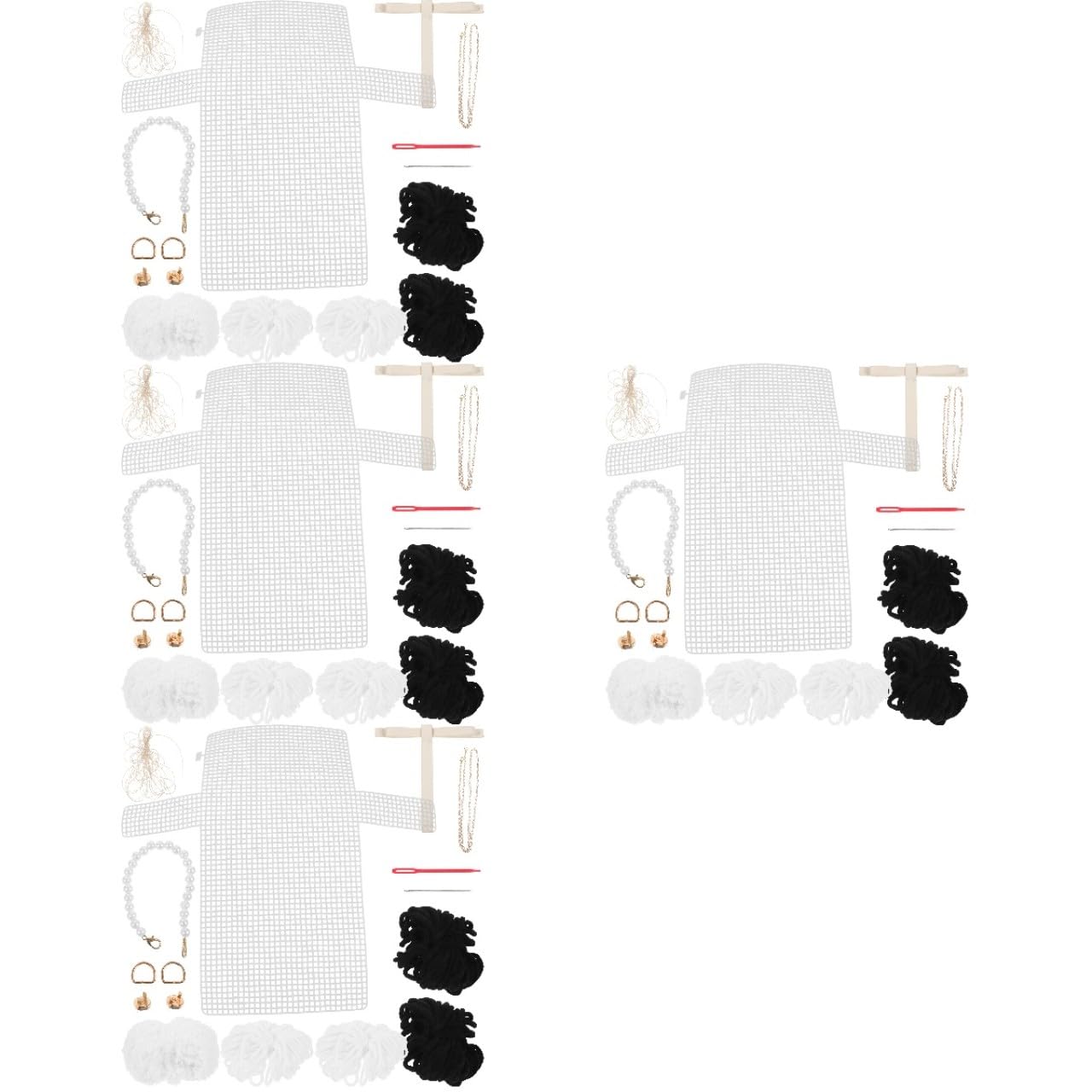 jojofuny 4 Set DIY per Creazione Borse Kit Materiali per Borse Tracolla con Imitazione e Creativo per Appassionati Fai da Te