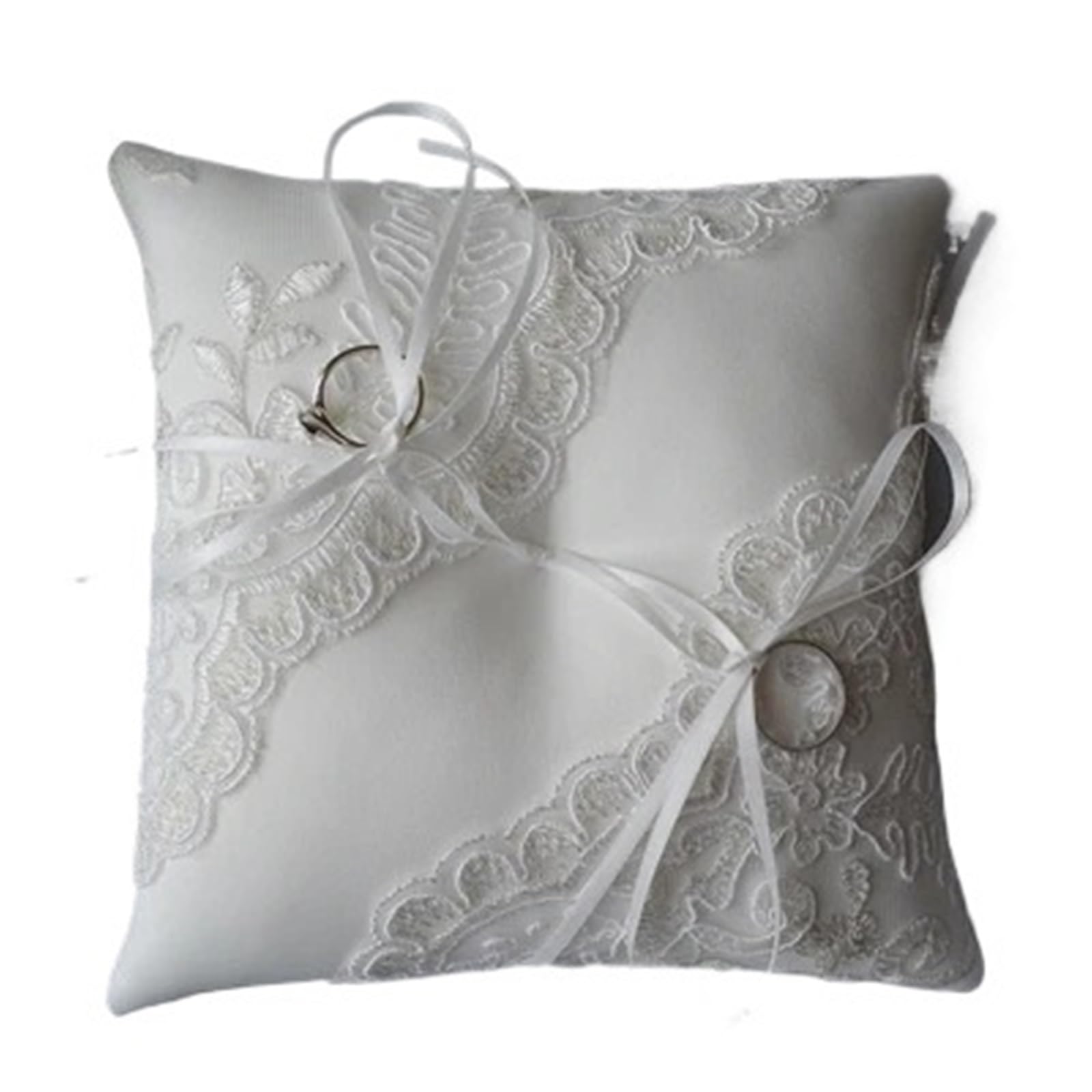 CGRSDSD Ring Bearer Pillow Wedding Ring Pillow Bridal Ceremony Pocket Cushion Lace Rings Party Decoration Supplies(20x20cm)