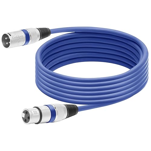 Cables de micrófono, cable XLR, cables de micrófono XLR a XLR prémium (10 pies-1 paquete, azul)