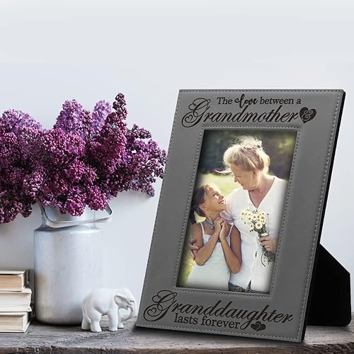 Miniatura 2 de BELLA BUSTA -El amor entre una abuela y una nieta, el nieto dura para siempre, marco de fotos de cuero sintético grabado para el día de la madre por