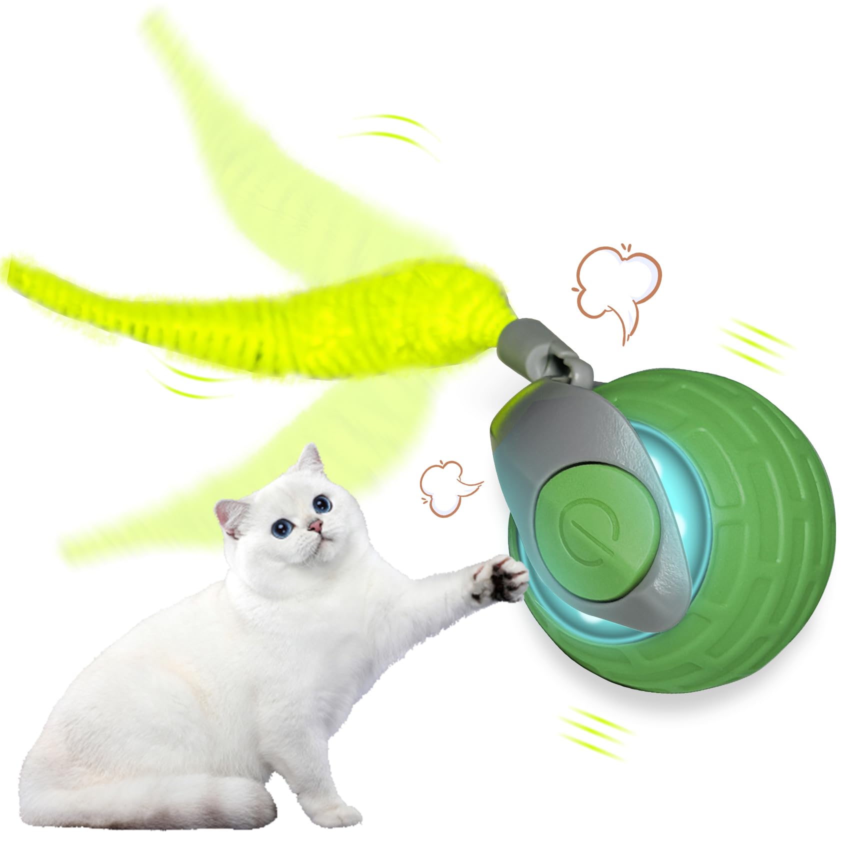 QXFE Automatic 360° Rotating Cat Ball Toy - Electric Self-Moving Interactive Toy for Indoor Cats, Boredom Relief for Adult Cats & Dogs, Durable Rolling Ball