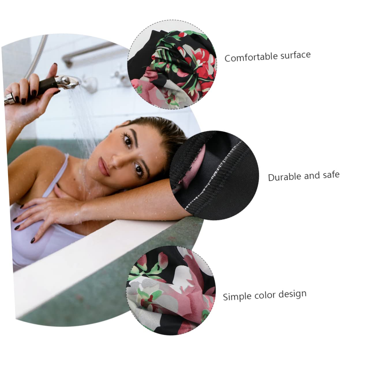 Cuffia Notte Chioma in Raso Nera, Bordo Elastico, Adulti | Adatta per Sonno e Viaggio, Traspirante e Portatile, Accessorio Chioma Vestibilità Ampia