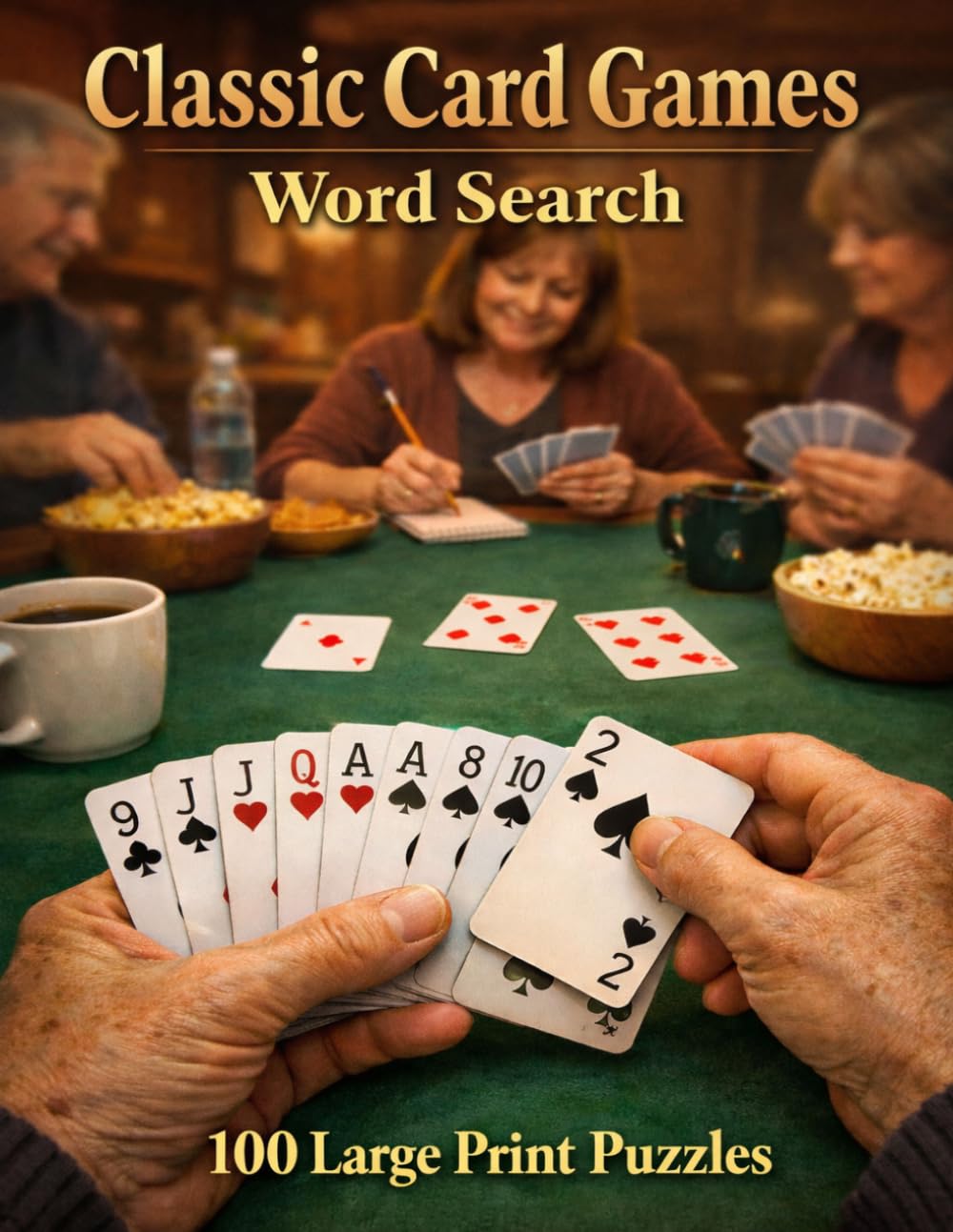 Classic Card Games Word Search: 100 Large Print Puzzles Featuring Bridge, Rummy, Hearts, Spades, Solitaire, Cribbage, and More (Games & Activities)