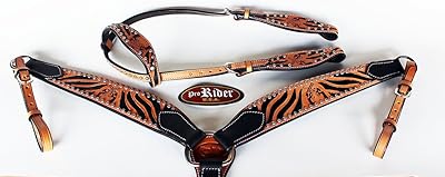 CHALLENGER Horse Show Saddle Tack Rodeo Bridle Western Leather Headstall Breast Collar 7820