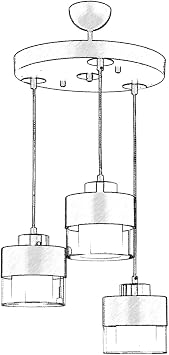 Avonni AV-60193-3T-BSY Black Painted Modern Chandelier E27 Metal Glass 40cm