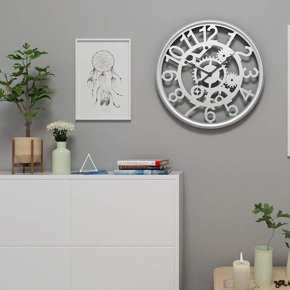 VHKJewE Iron Wall Clock Arabic Numerals 50cm(B)