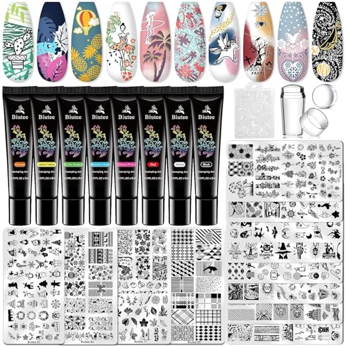 Biutee 22Pcs Gel Nail Stamping Kit