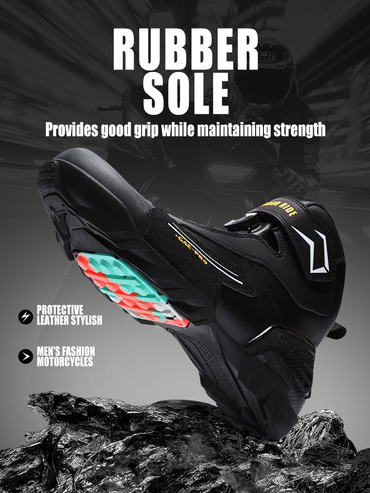 Motorcycle Boots Men and Women，Quick Lacing Breathing Motorcycle Boots Men and Women