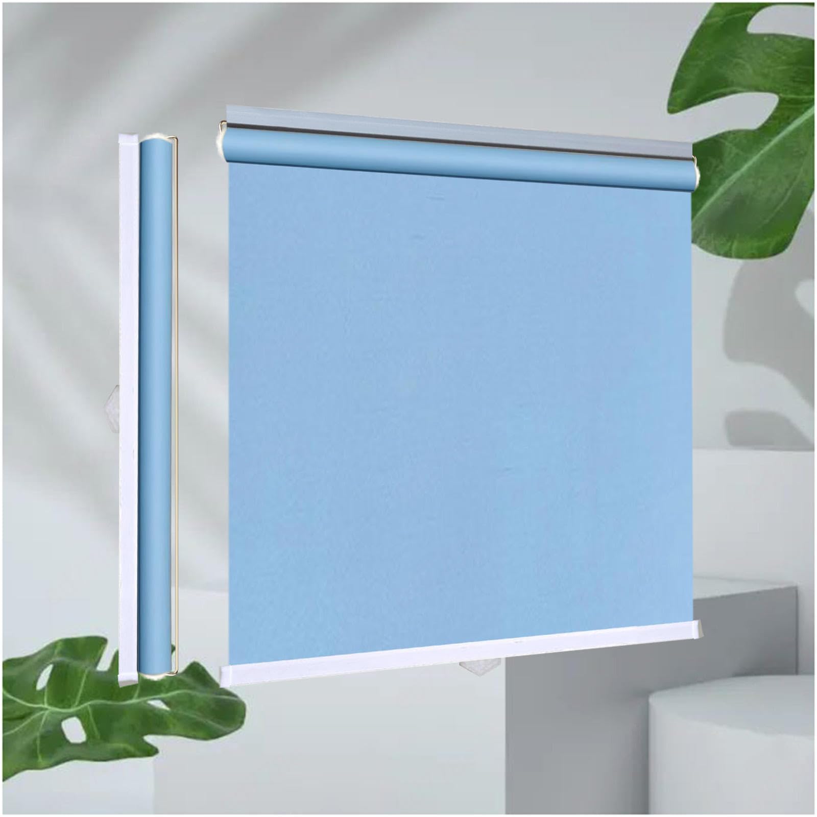 Sunshade Roller Blinds, 99% Sunscreen Blackout Roller Shades for Windows, Thermal Blinds No Drilling, Temporary Blackout Curtains 32–150cm Width,blue-110x200cm/43 * 79in