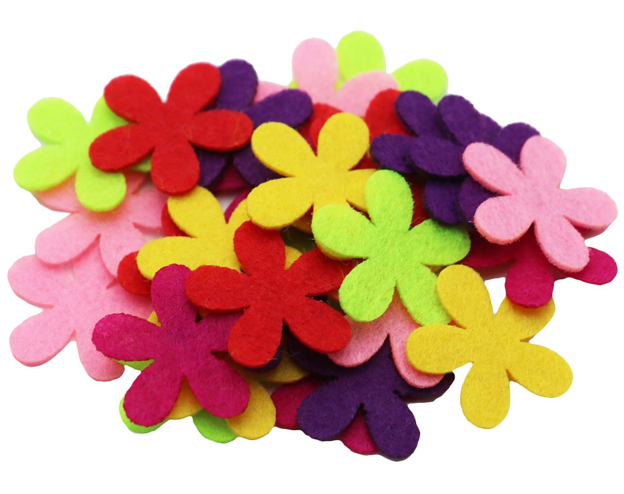 SOOKOO 5 Shapes 150 PCS Felt Flowers Fabric Flower Embellishments for DIY Crafts Sewing Handcraft, Assorted Color - Image 4