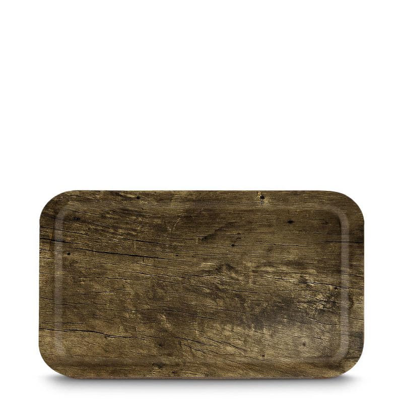Image of Freelance Nature Kraft Serving Tray Antique Pine, 24.5x14 cm, Rectangle, Non-Slip Surface, Decorative Anti-Skid Kitchen & Dining /Coffee Table Trays for Breakfast /Food /Tea - Brown, Made in Europe