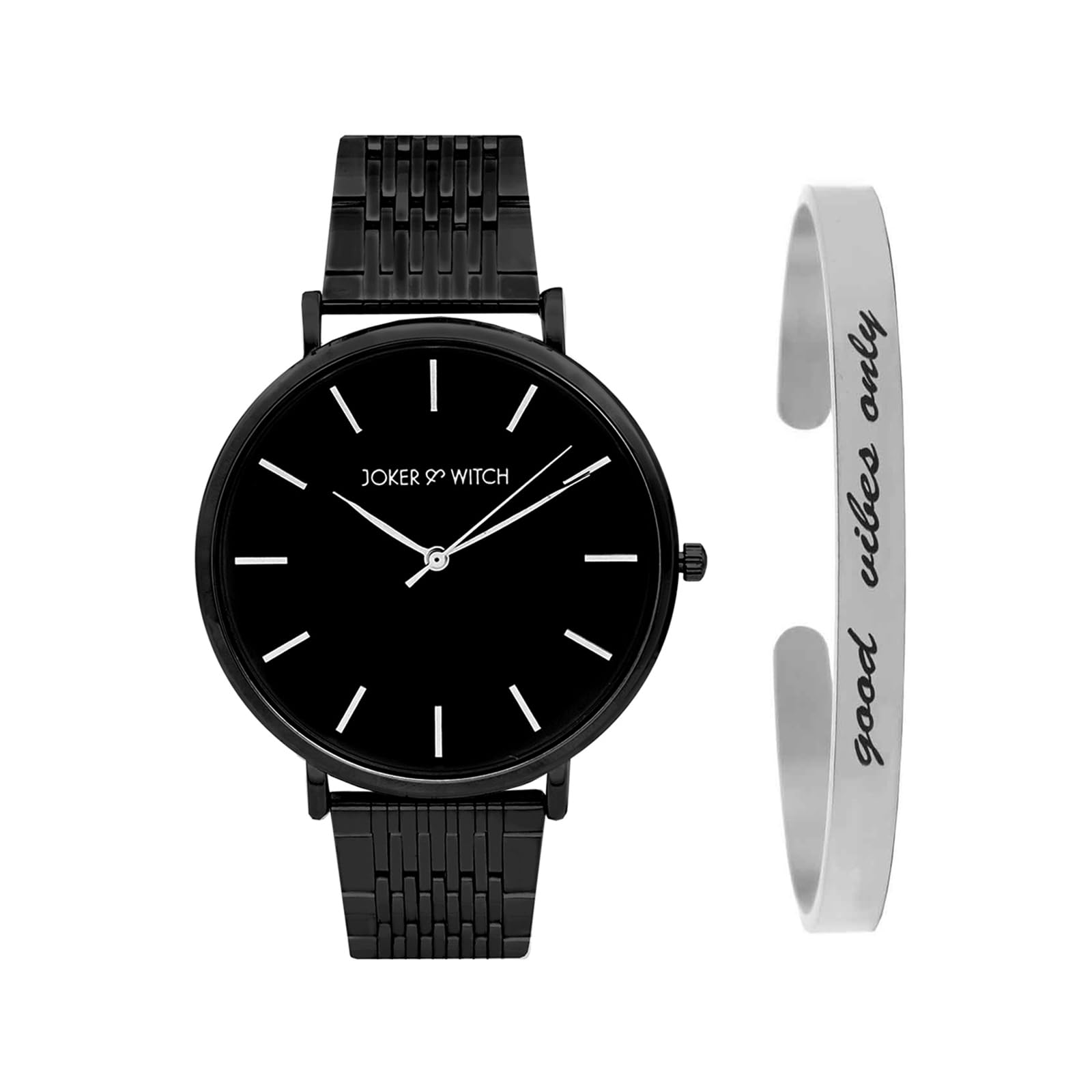 Joker & Witch Stainless Steel Women Talia Analog Watch Bracelet Stack, Black Dial, Black Band (B0C7L7YSL7) Amazon Price History, Amazon Price Tracker