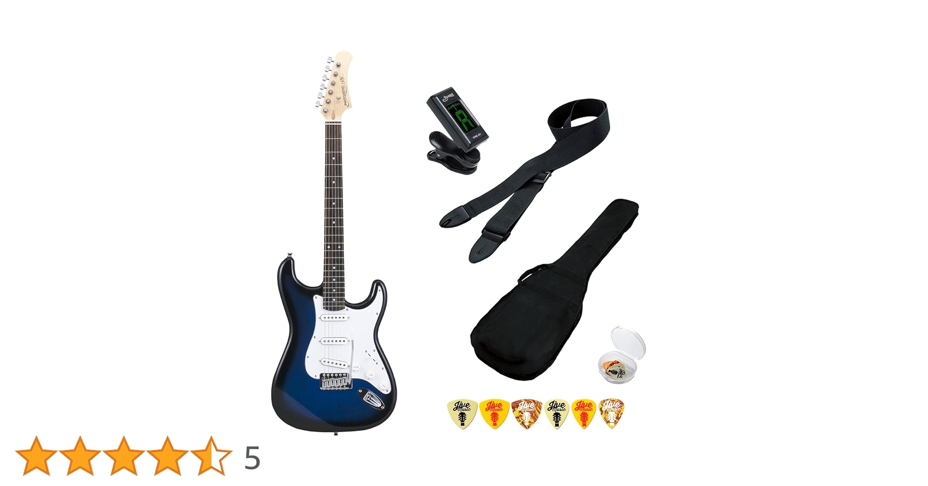 Amazon | エレキギター 初心者セット 6点 PhotoGenic ST180 BLS