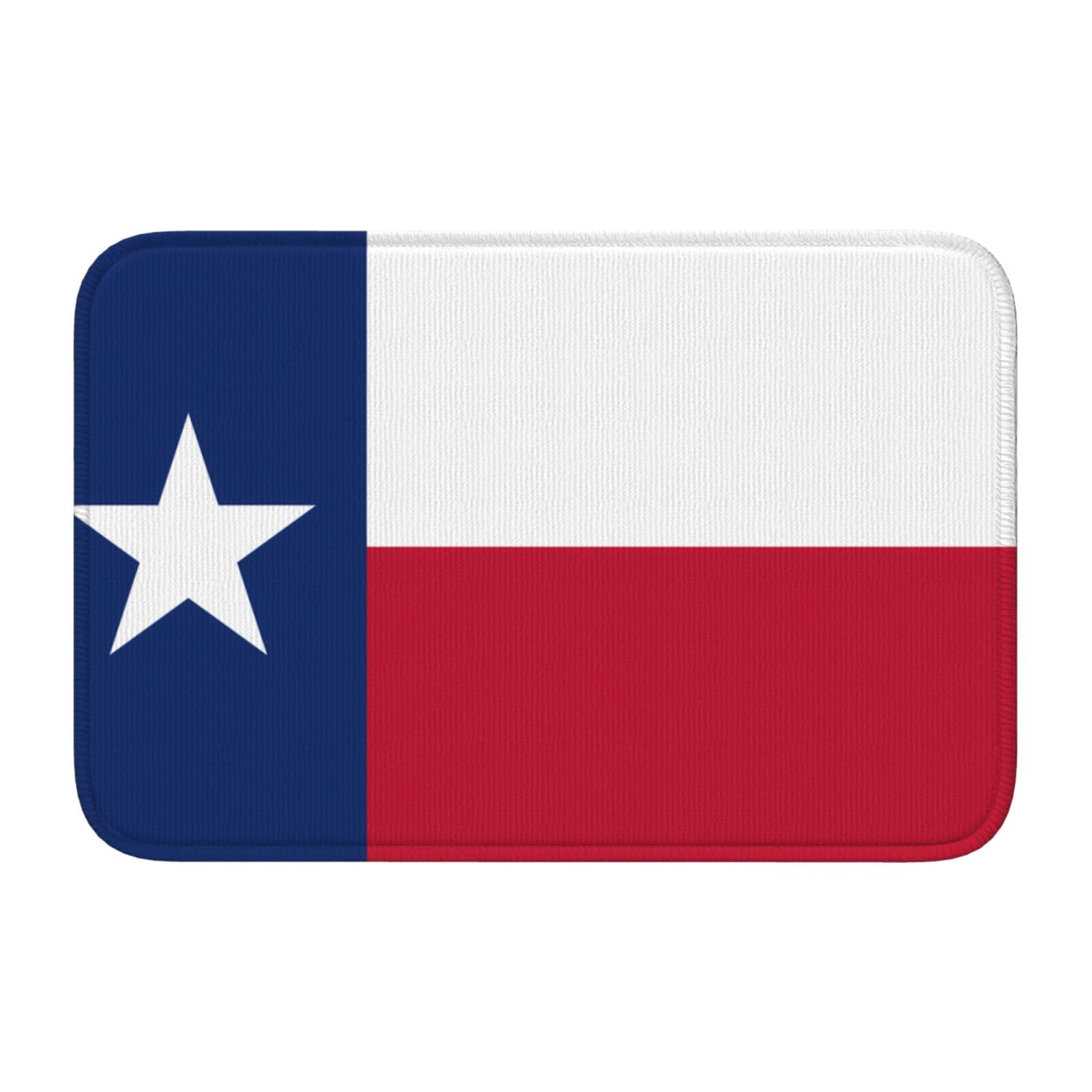 Tapis de sol drapeau du Texas 40x60 cm antidérapant et lavable