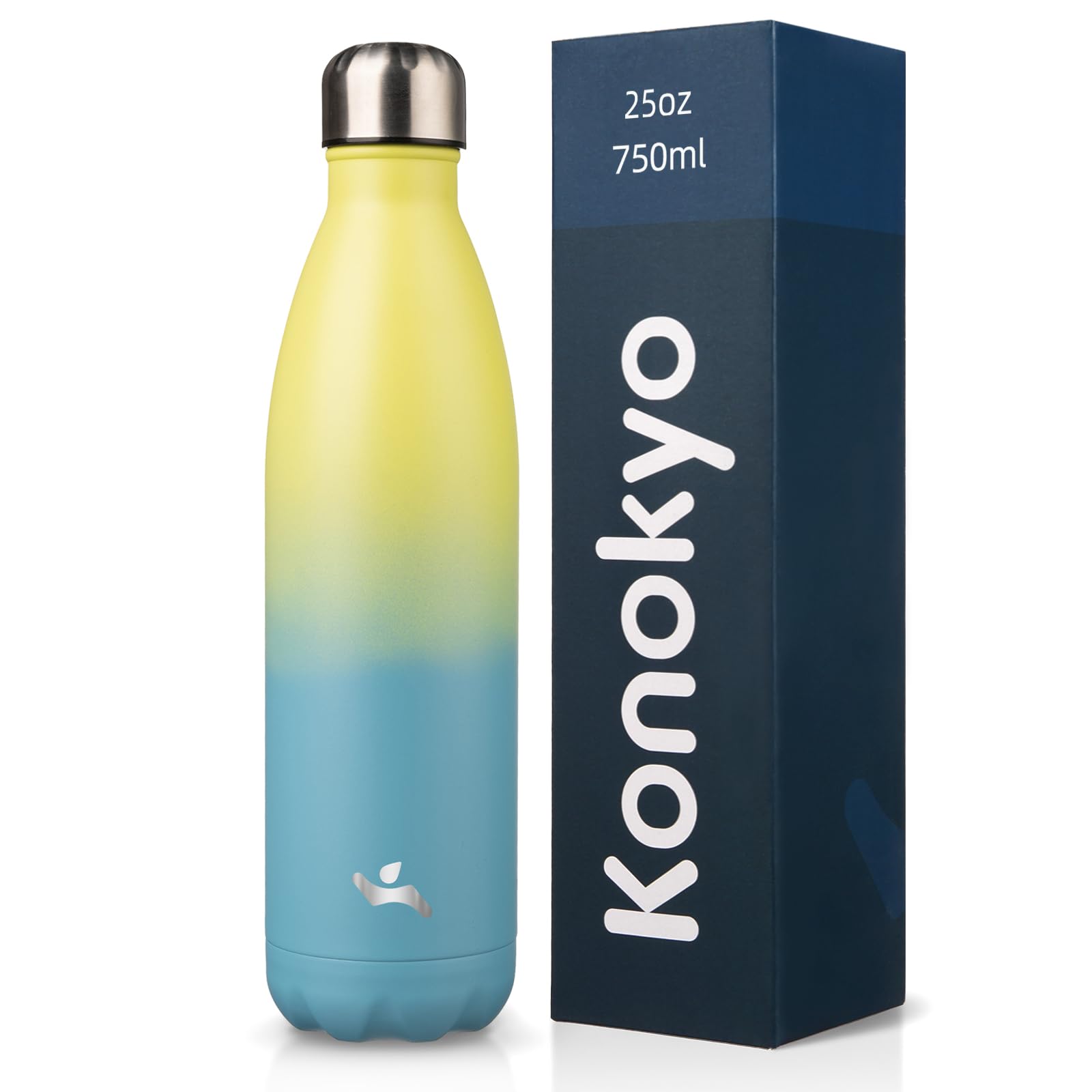 Konokyo 25 oz Insulated Stainless Steel Water Bottle, Sandy Beach