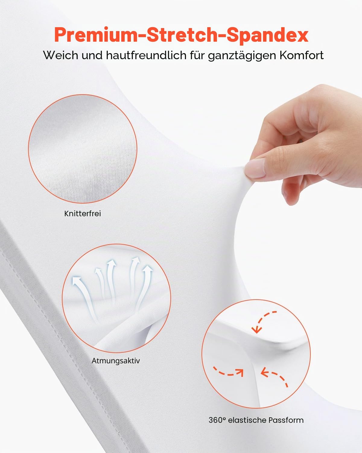 VEVOR 30 STK. Stuhlhussen Weiß, Universell Stuhlbezüge, Stuhlhussen Elastisch, Elastan Stuhl Abdeckung Max. 406 x 508 x 762 mm für Hochzeiten, Feiern, Partys, Hotels, Stuhlschutz Stuhlüberzug Spandex