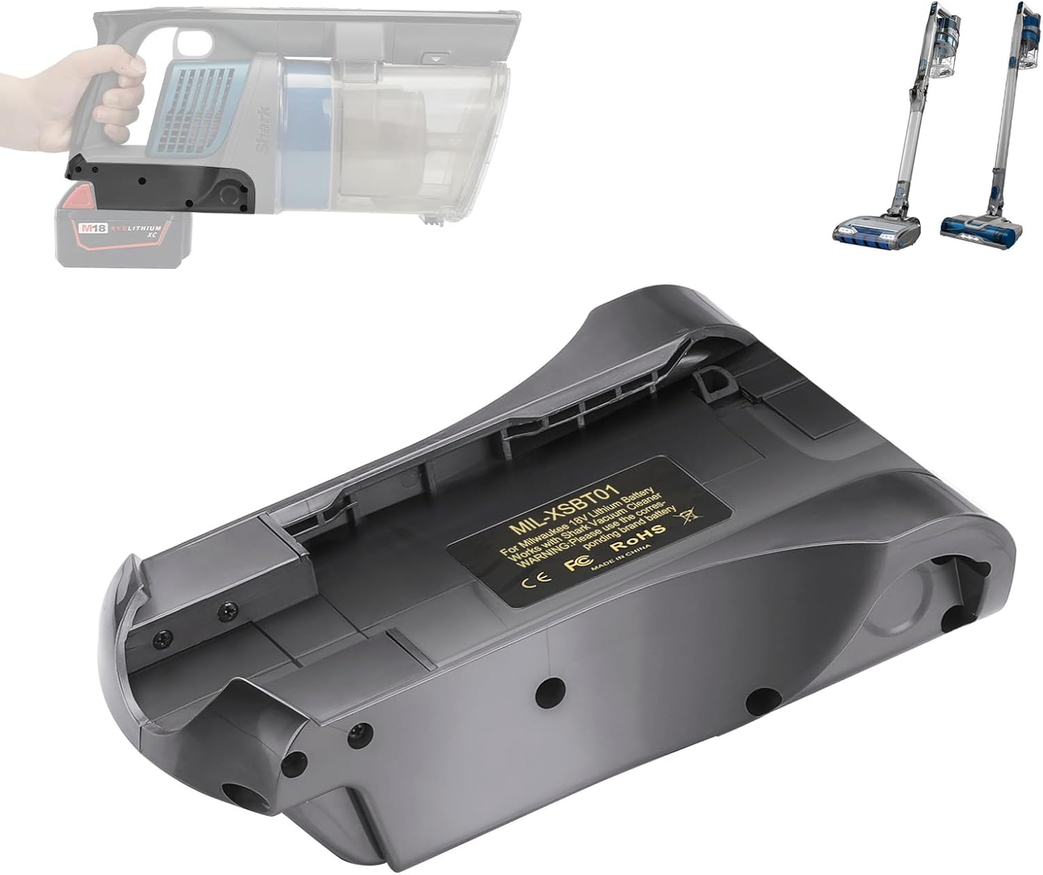 URUN for Shark Vacuum Battery Adapter,Convert for Milwaukee