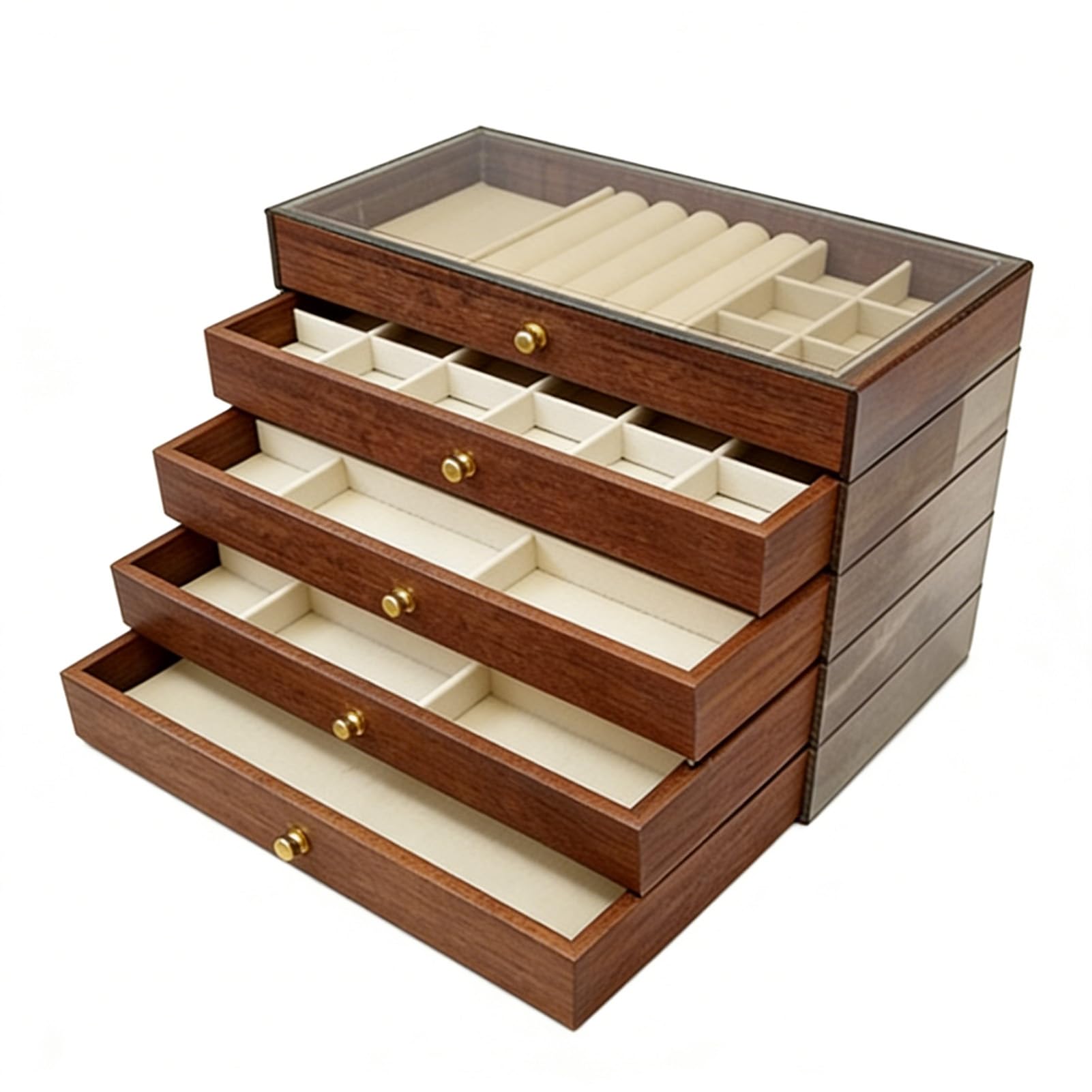 Joyero de Madera, Organizador con Ganchos para Collares, 5 (5
