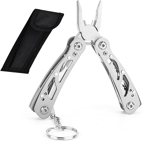 Multiherramienta versátil 15 en 1 de tamaño completo para bricolaje, hogar, jardín, al aire libre o transporte diario (EDC), azul