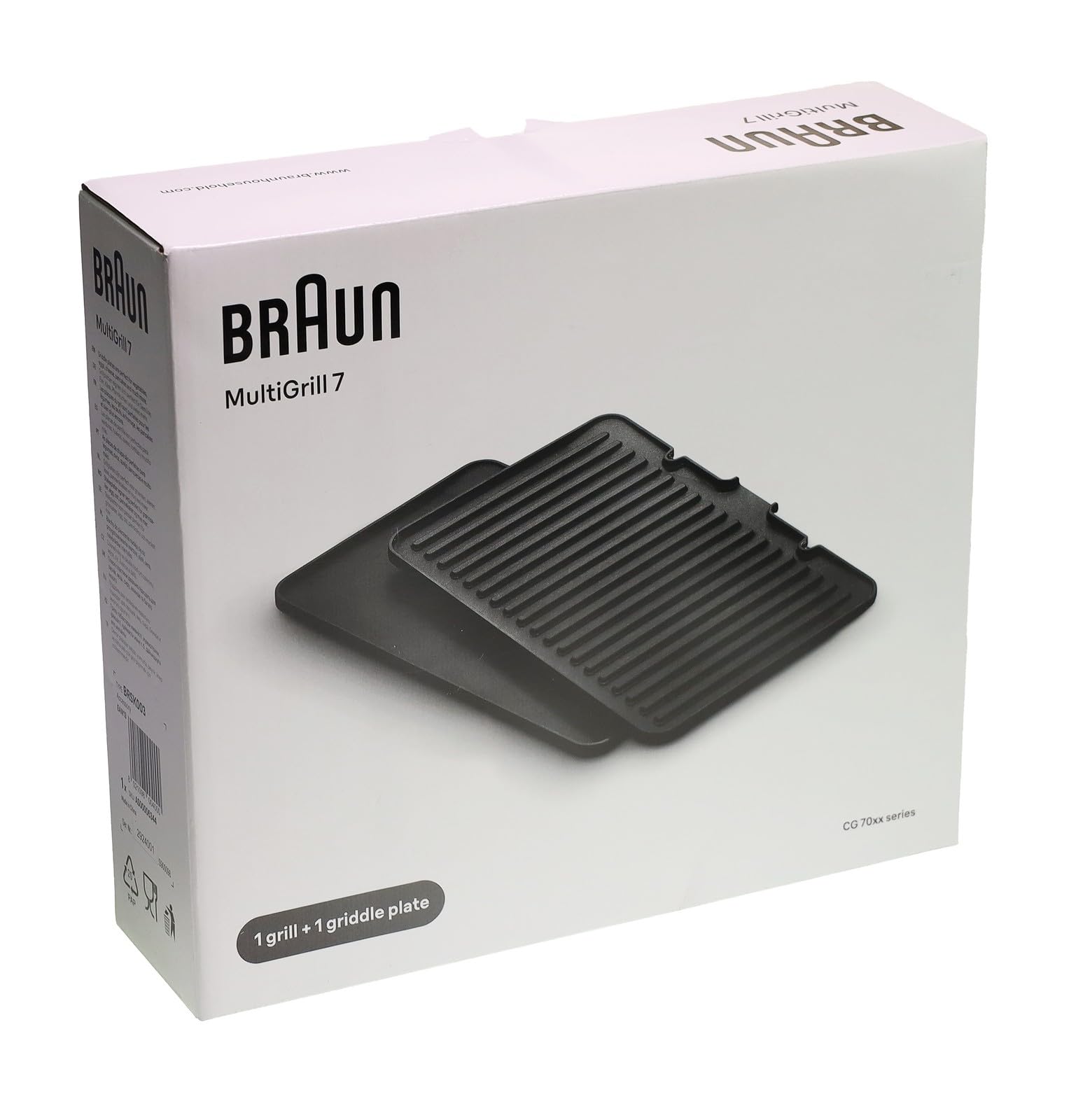 Braun AS00006344 BRSK003 Grill- und Pfannenplatten für MultiGrill 7 CG7044 CG7020 Kontaktgrill