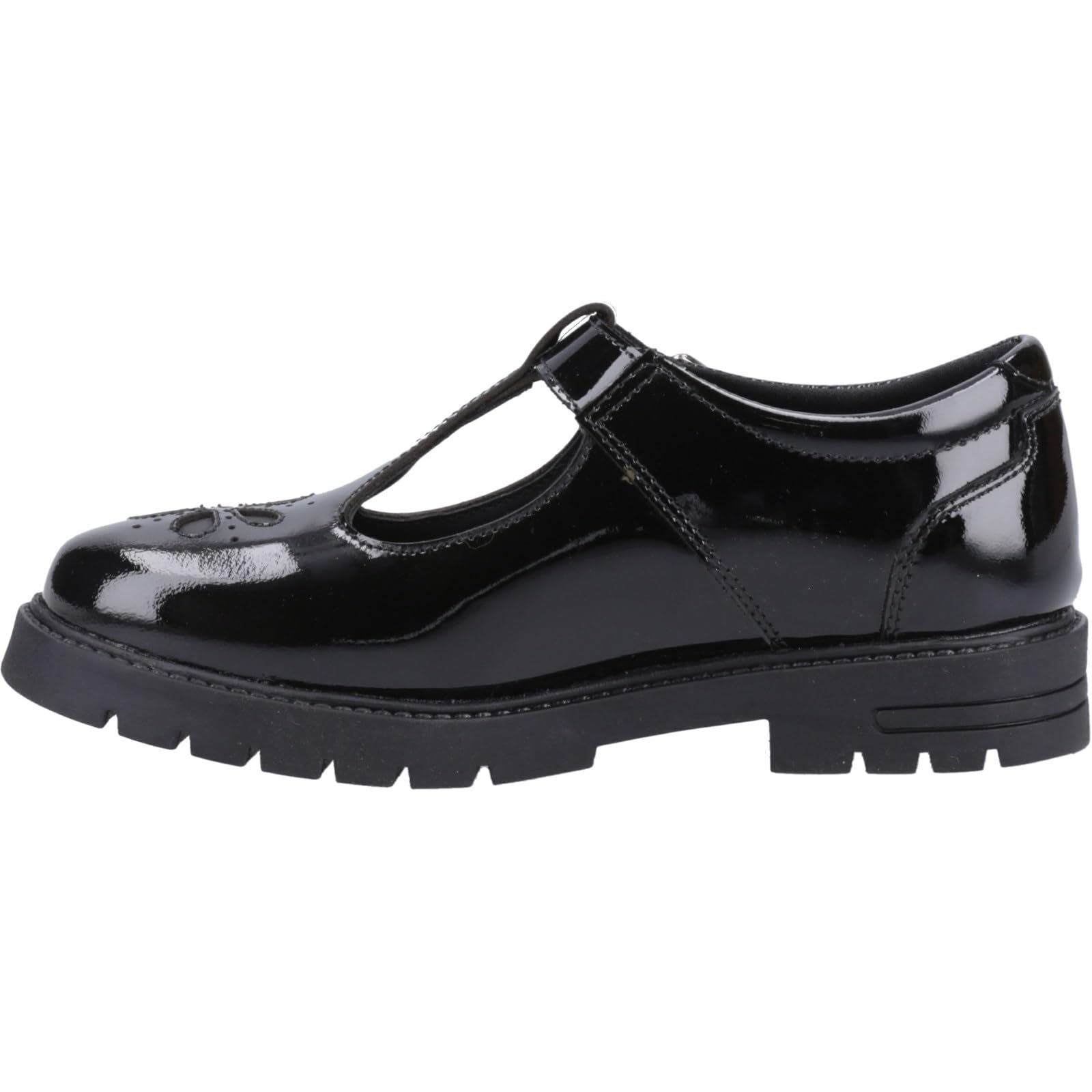 Hush Puppies Girls Fiona Patent Senior Shoe - Black - 7 (40)