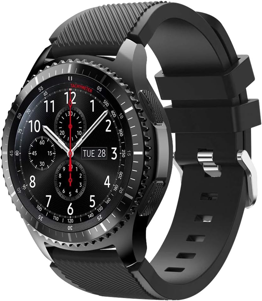 Strap Compatible with Samsung Gear S3 Frontier/Gear S3 Classic/Galaxy Watch 46mm/Huami Amazfit 2/Huawei Watch GT/Huawei Watch 2 Pro, 22mm Soft Silicone Sport Strap