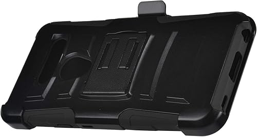 Miniatura 3 de Compatible con LG G8 ThinQ - Funda híbrida para teléfono con soporte y clip para cinturón - CV1 Negro